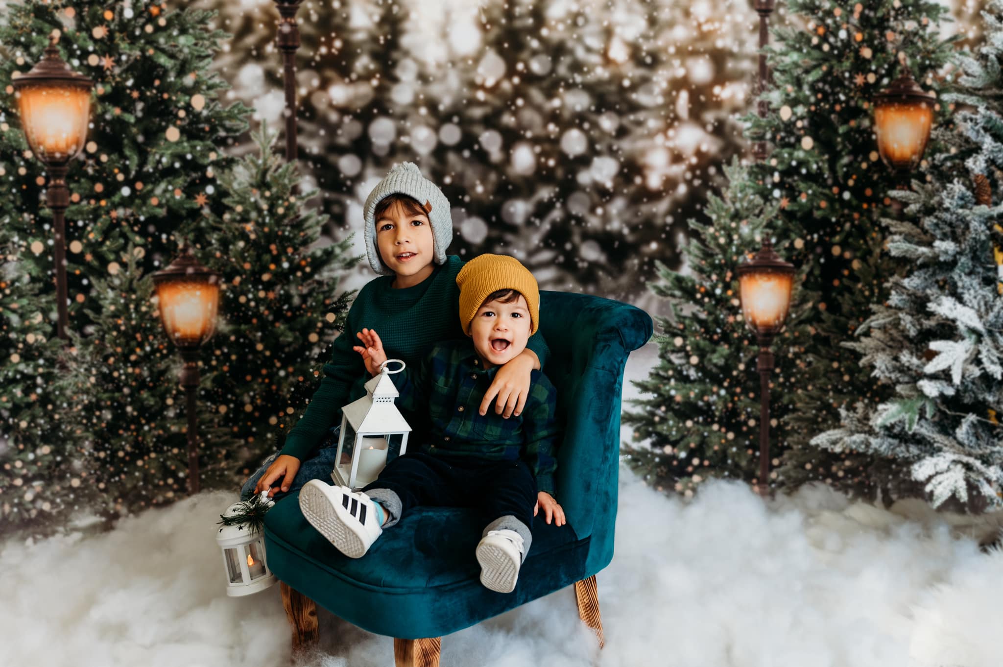 Kate Christmas Snow Forest Lights Backdrop for Photography -UK