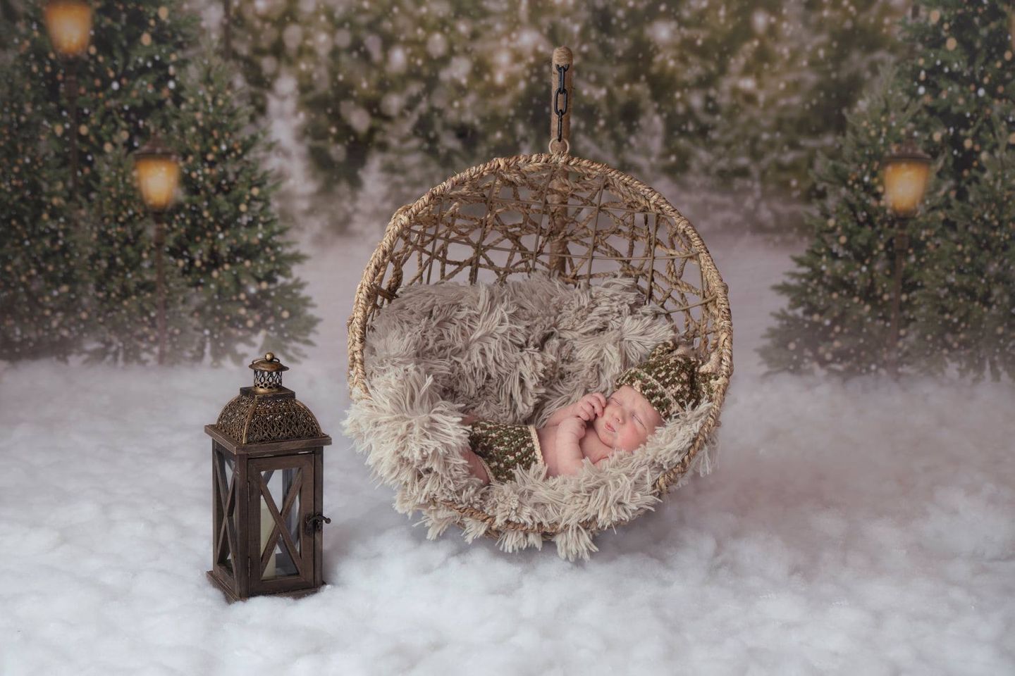 Kate Christmas Snow Forest Lights Backdrop for Photography -UK