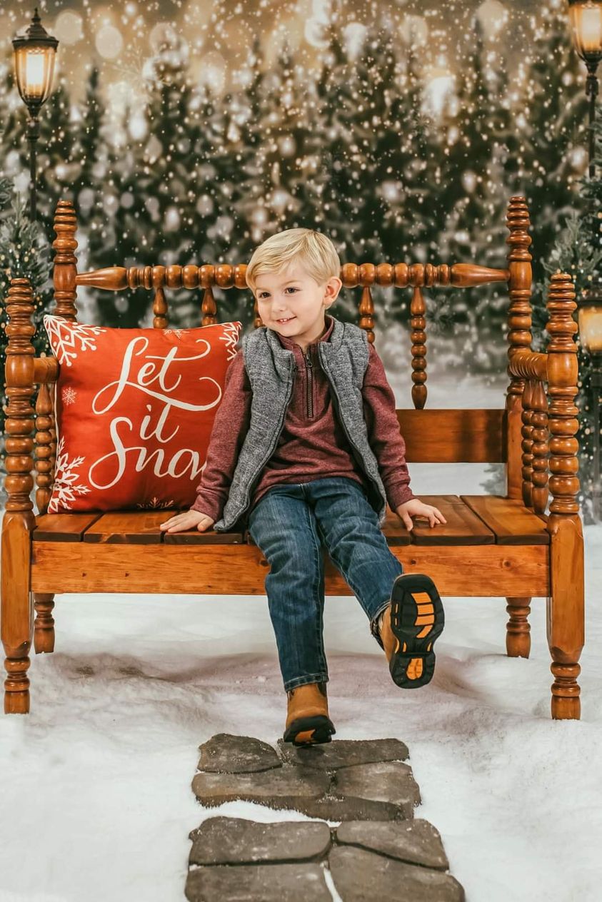 Kate Christmas Snow Forest Lights Backdrop for Photography -UK