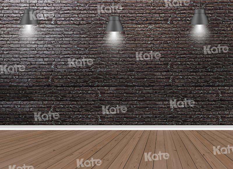 Kate Brick Wall Lights Wood Floor Backdrop for Photography -UK