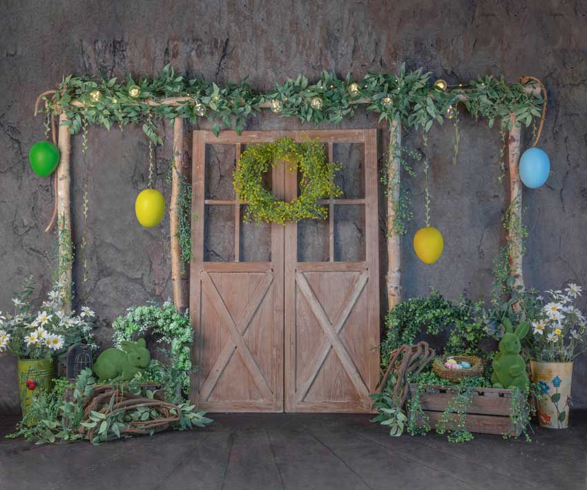Kate Easter Grass Barn Door Backdrop Designed by Jia Chan Photography -UK