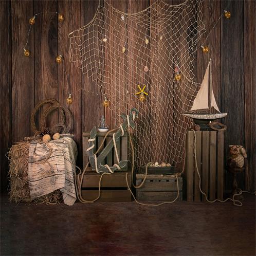 Kate Brown Wood Sailboat Anchor Summer Backdrop Designed by Jia Chan Photography -UK