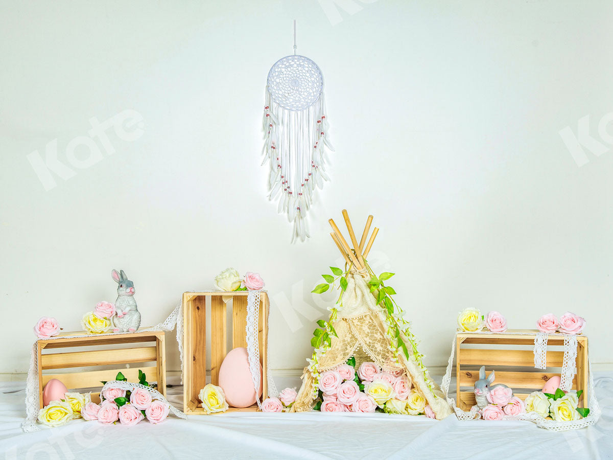Spring\Easter Pink Flowers Backdrop