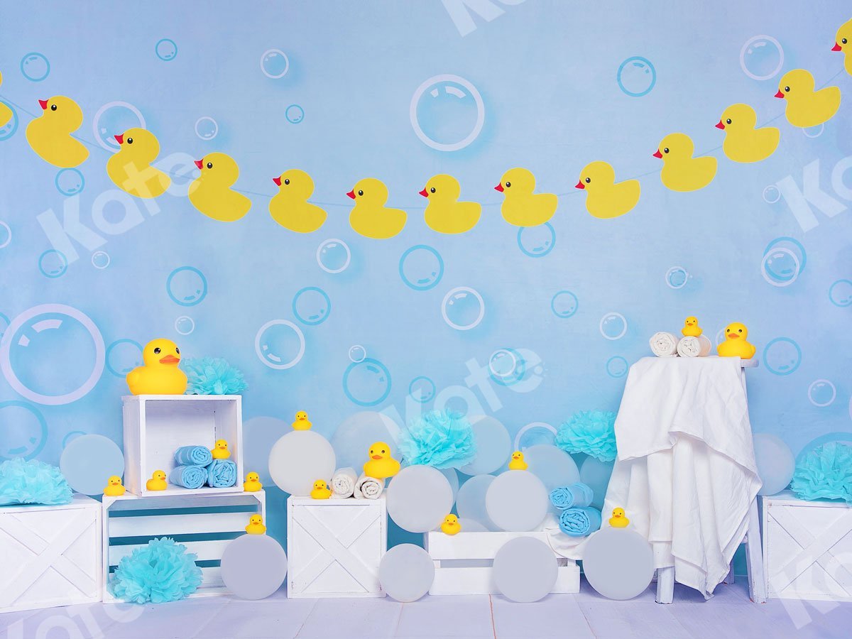 Kate Bathtime Duck Blue Backdrop Designed by Jia Chan Photography -UK