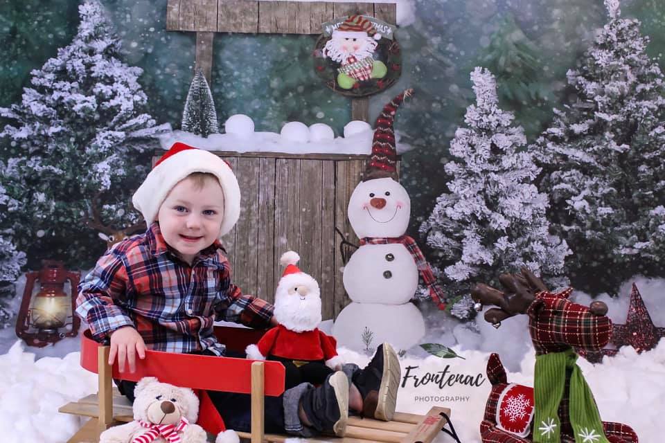 Kate Winter Christmas Backdrop with Snowman for Portrait Designed by Jia Chan Photography