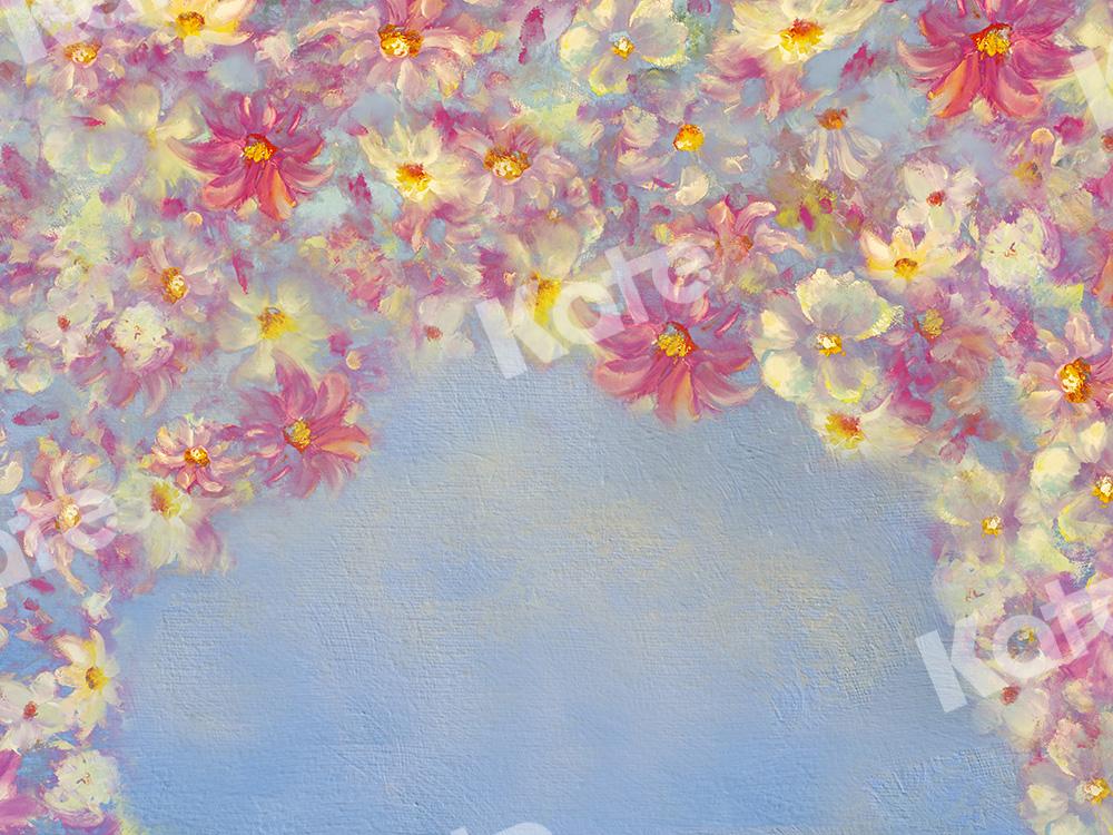 Kate Fine Art Backdrop Pink Yellow Florals Designed by GQ -UK