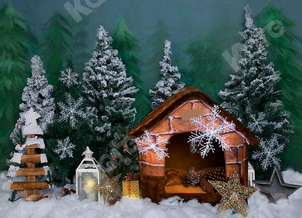 Kate Christmas Trees Backdrop Mini House Forest Designed by Emetselch -UK