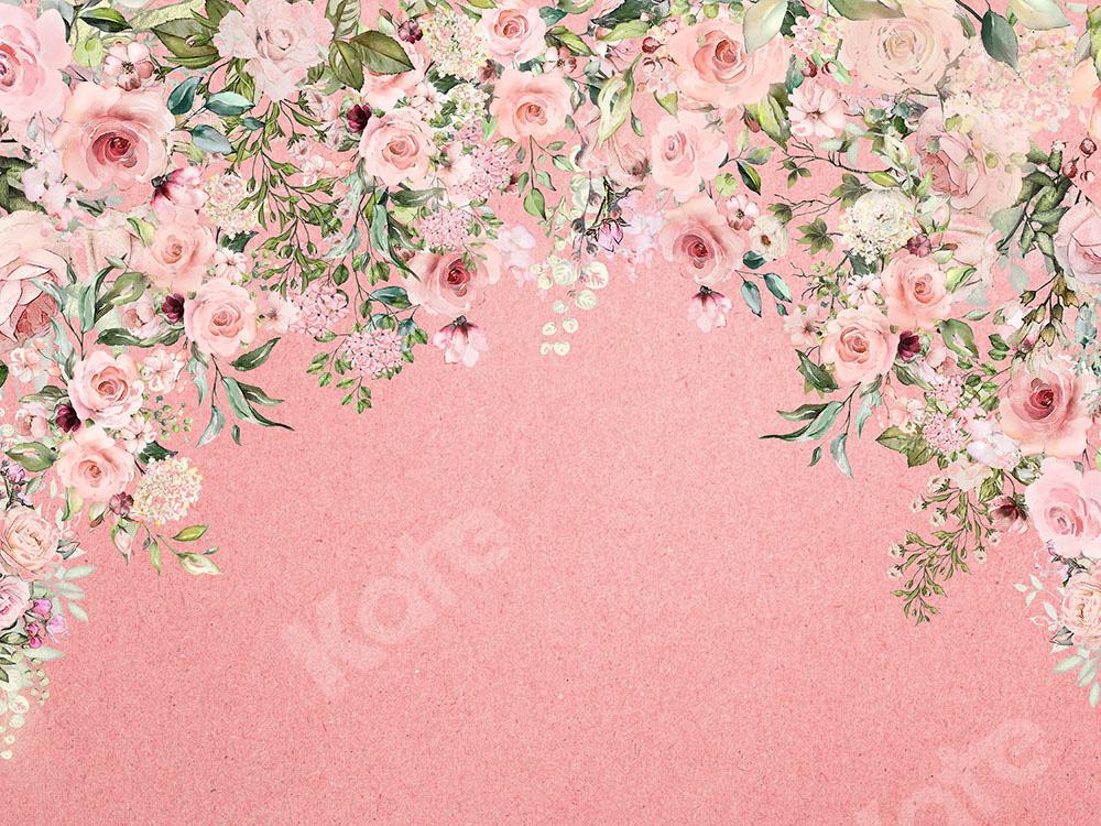 Kate Florals Backdrop Pink Roses Designed by GQ -UK