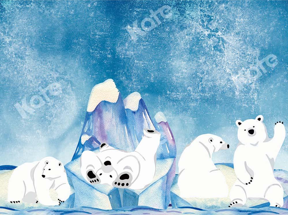 Kate Winter Polar Bear Iceberg Backdrop Designed by GQ -UK