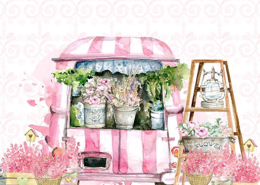 Kate Valentine's Day Florals Shop Backdrop Designed by Chain Photography -UK