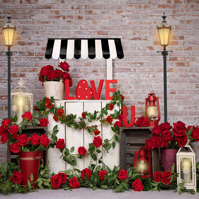 Kate Valentine's Day Roses Stand Backdrop Designed by Emetselch -UK