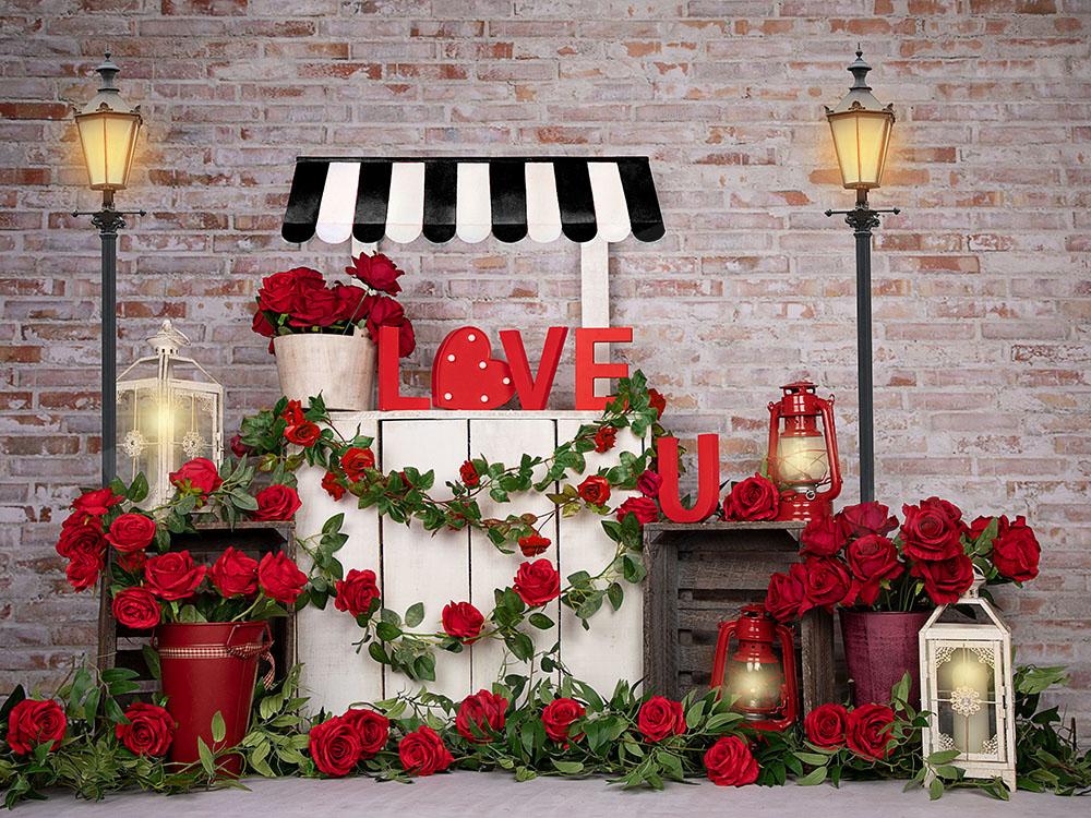 Kate Valentine's Day Roses Stand Backdrop Designed by Emetselch -UK