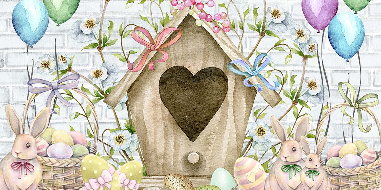 Kate Easter Bunny Egg Backdrop Designed by GQ -UK