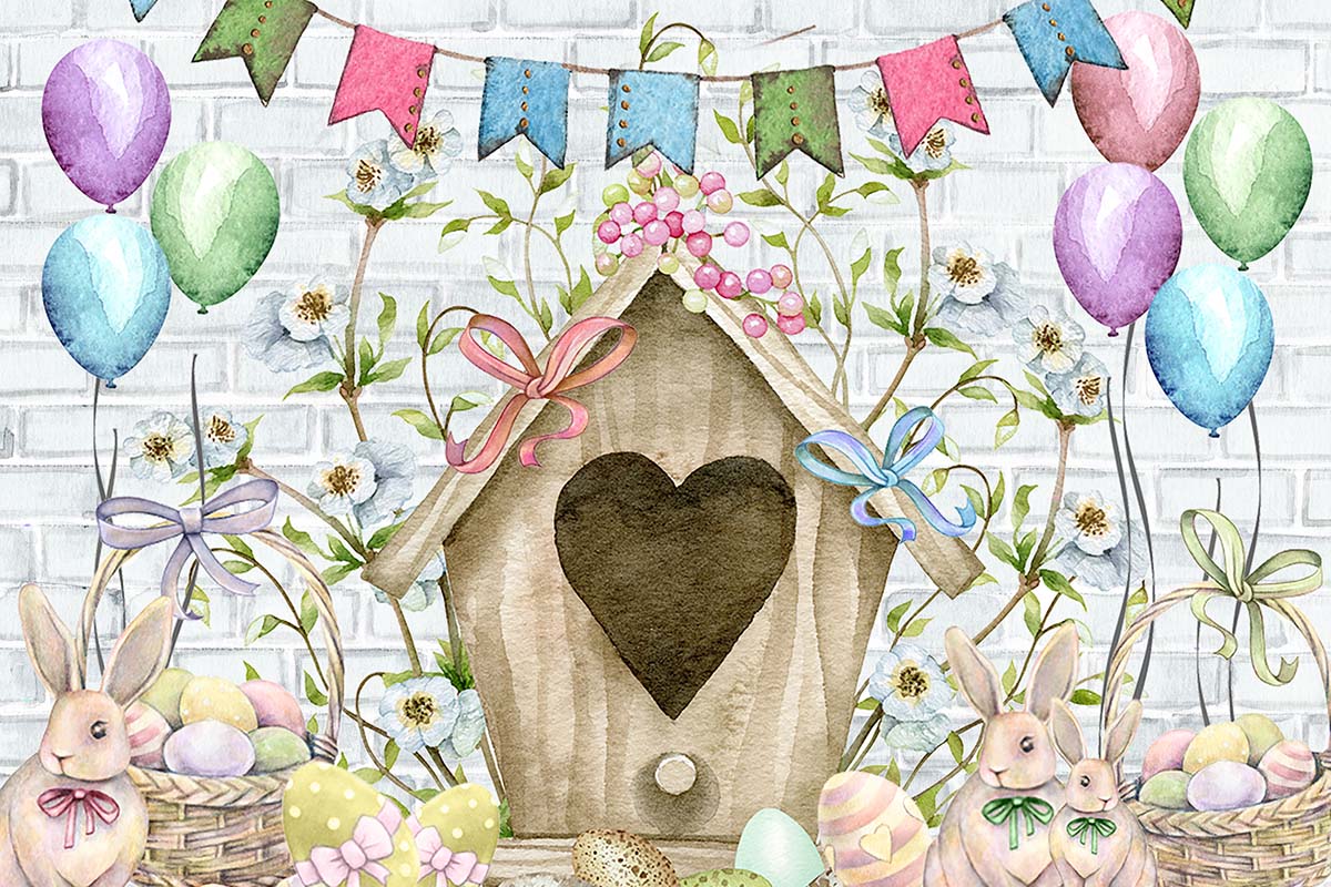 Kate Easter Bunny Egg Backdrop Designed by GQ -UK