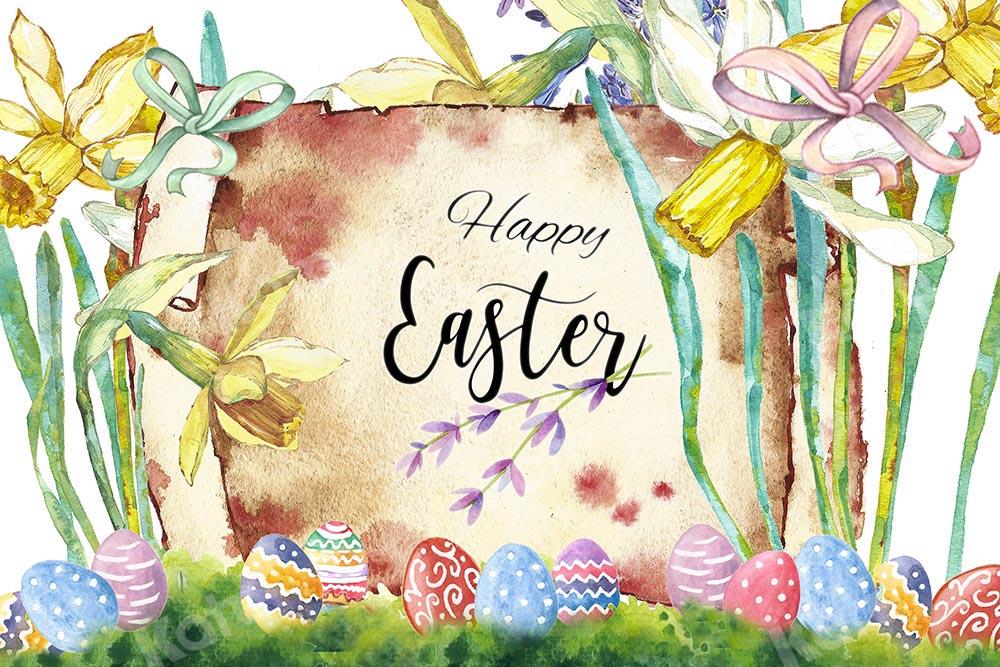 Kate Happy Easter Watercolor Backdrop Designed by Chain Photography -UK