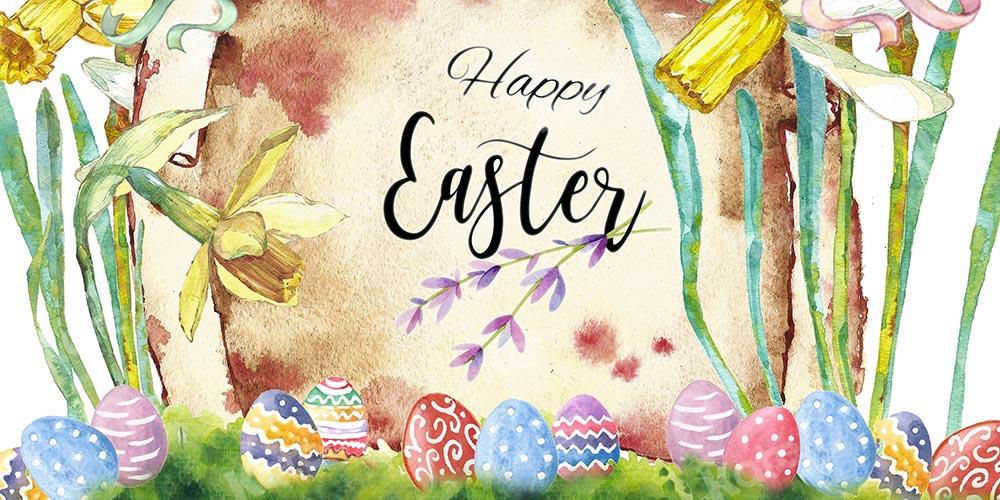 Kate Happy Easter Watercolor Backdrop Designed by Chain Photography -UK