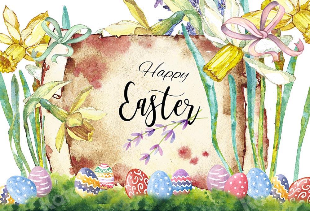 Kate Happy Easter Watercolor Backdrop Designed by Chain Photography -UK