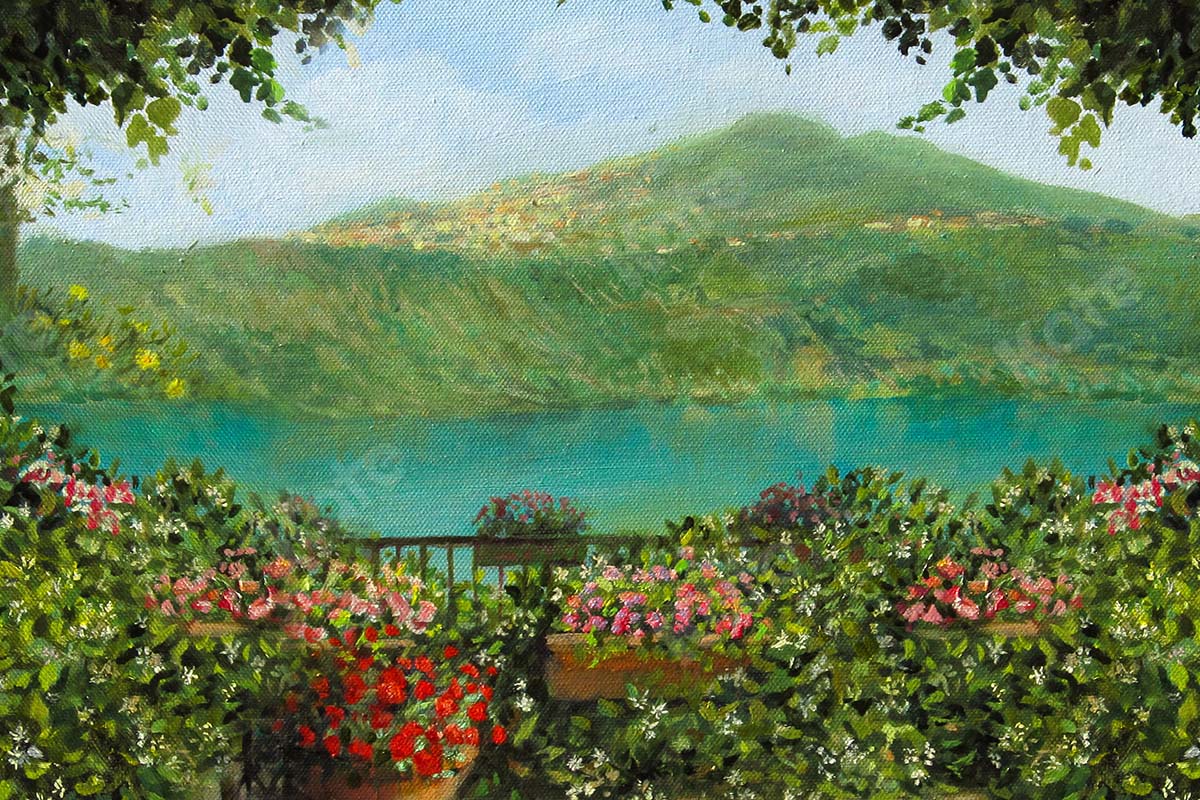 Kate Fine Art Spring Garden Lake Scene Backdrop Designed by GQ -UK