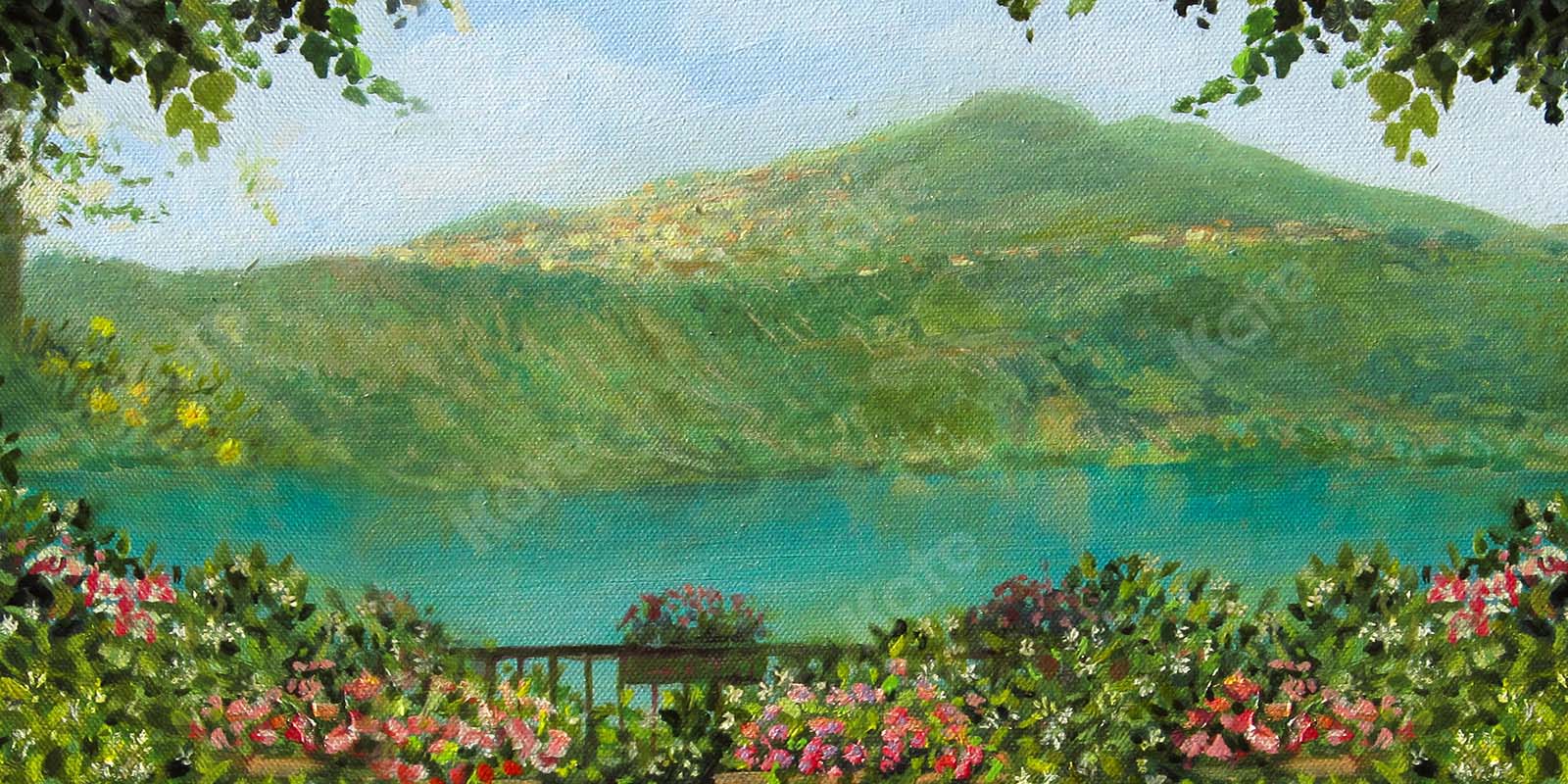 Kate Fine Art Spring Garden Lake Scene Backdrop Designed by GQ -UK