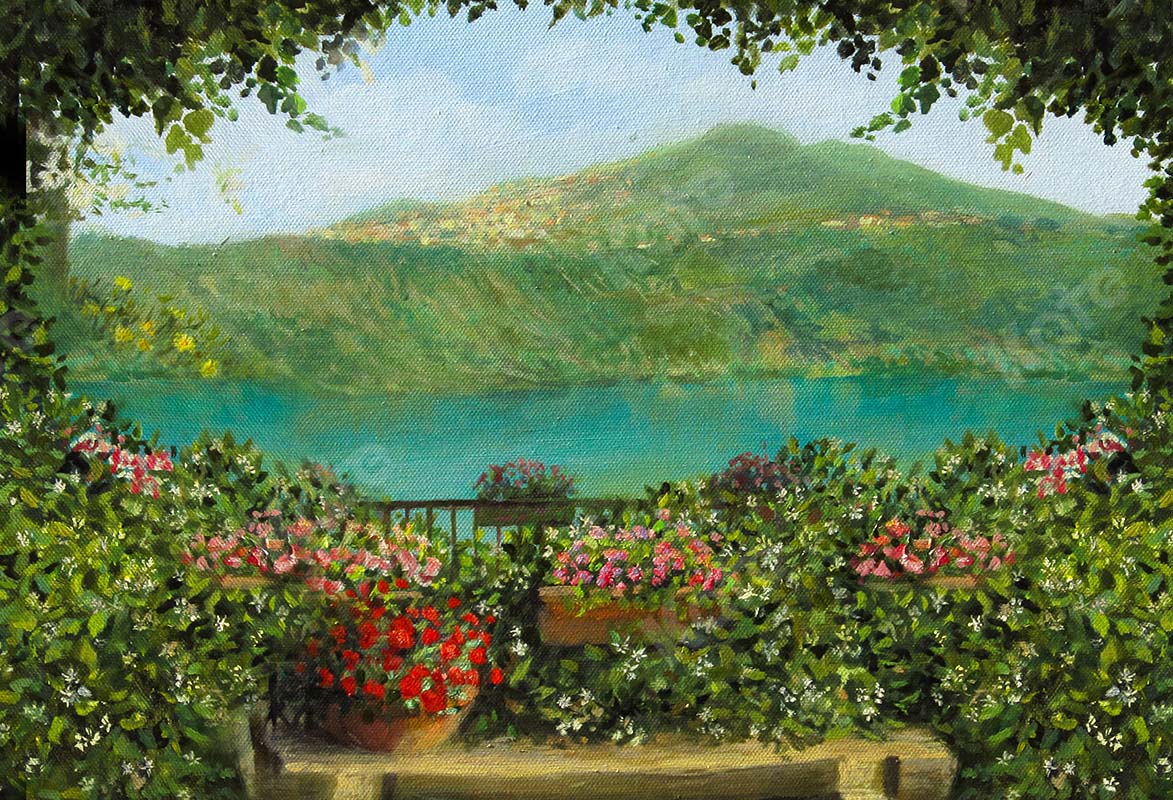 Kate Fine Art Spring Garden Lake Scene Backdrop Designed by GQ -UK