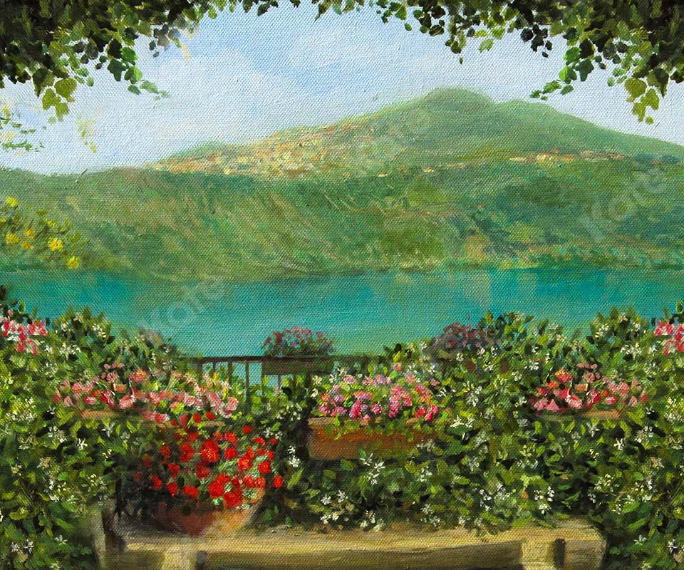 Kate Fine Art Spring Garden Lake Scene Backdrop Designed by GQ -UK