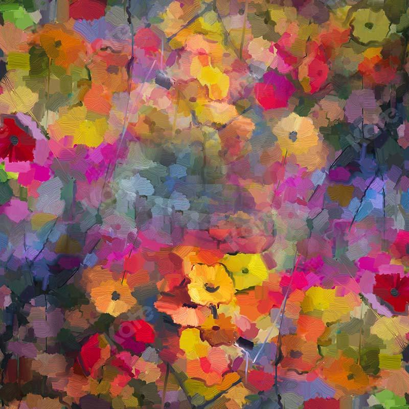 Kate Fine Art Abstract Colorful Florals Backdrop Designed by GQ -UK