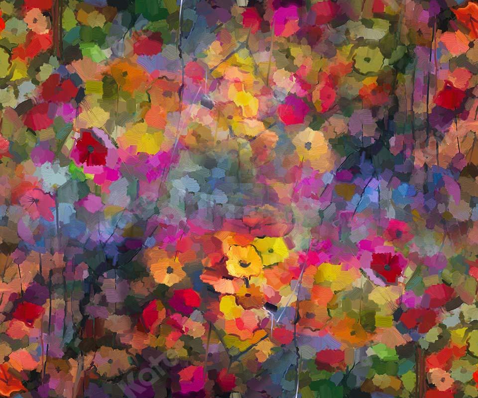 Kate Fine Art Abstract Colorful Florals Backdrop Designed by GQ -UK