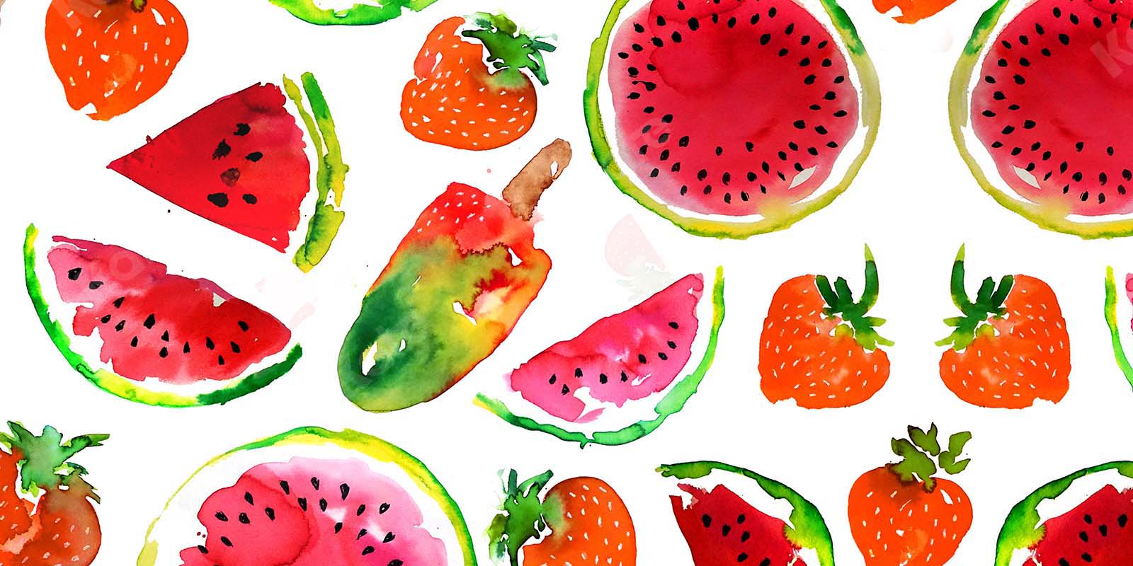 Kate Summer Watermelon Strawberry Ice Cream Backdrop Designed by GQ -UK