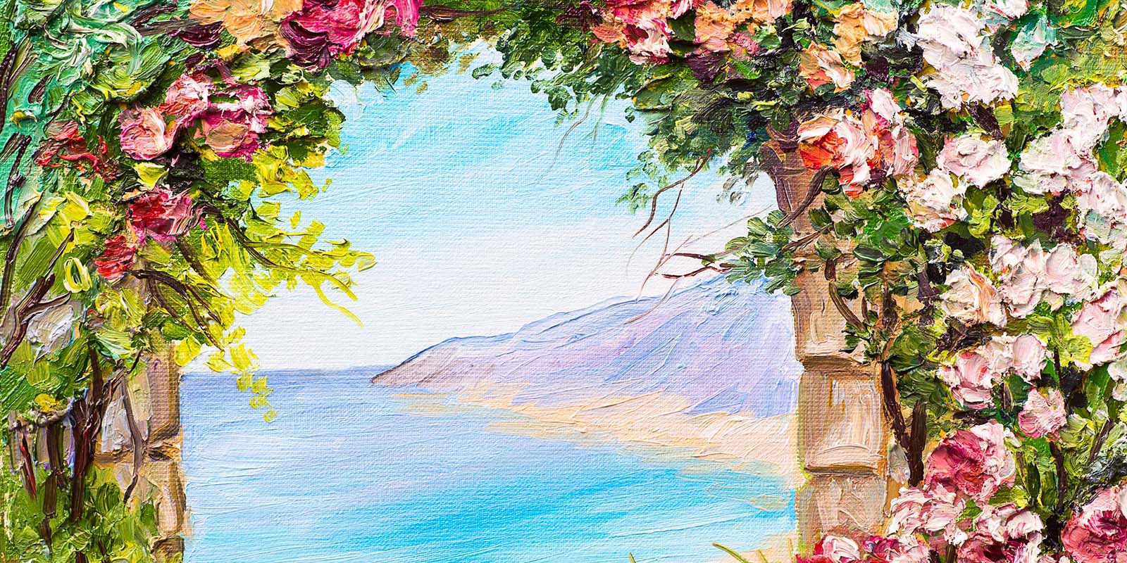 Kate Summer Beach Sea Florals Door Garden Backdrop Designed by GQ -UK