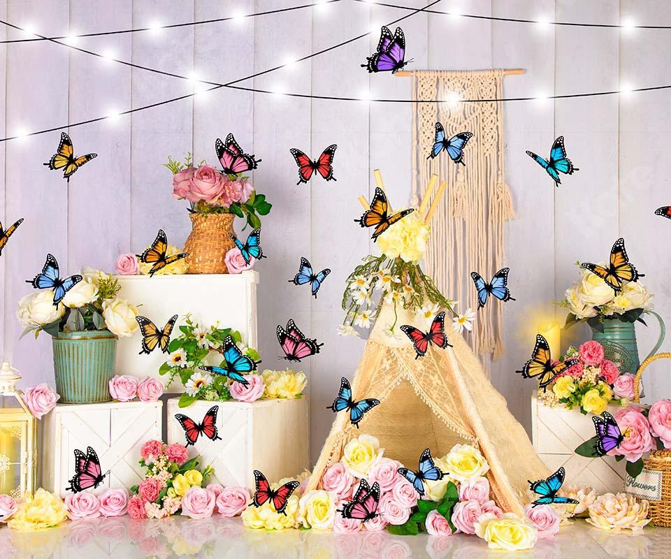 Kate Spring Flower Tent Butterfly Backdrop Designed by Emetselch -UK