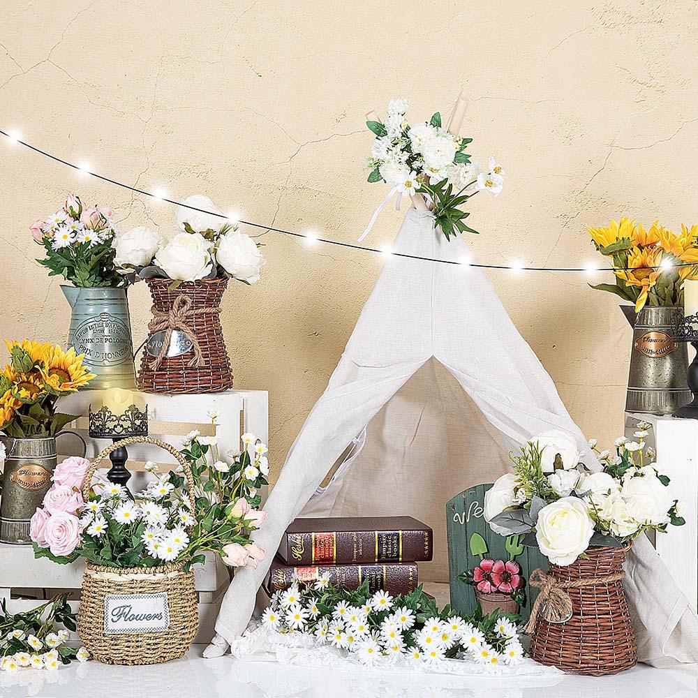 Kate Spring Flowers White Tent Backdrop Designed by Emetselch -UK