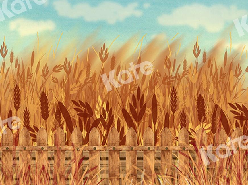 Kate Autumn Backdrop Wheat Field Designed by Chain Photography -UK