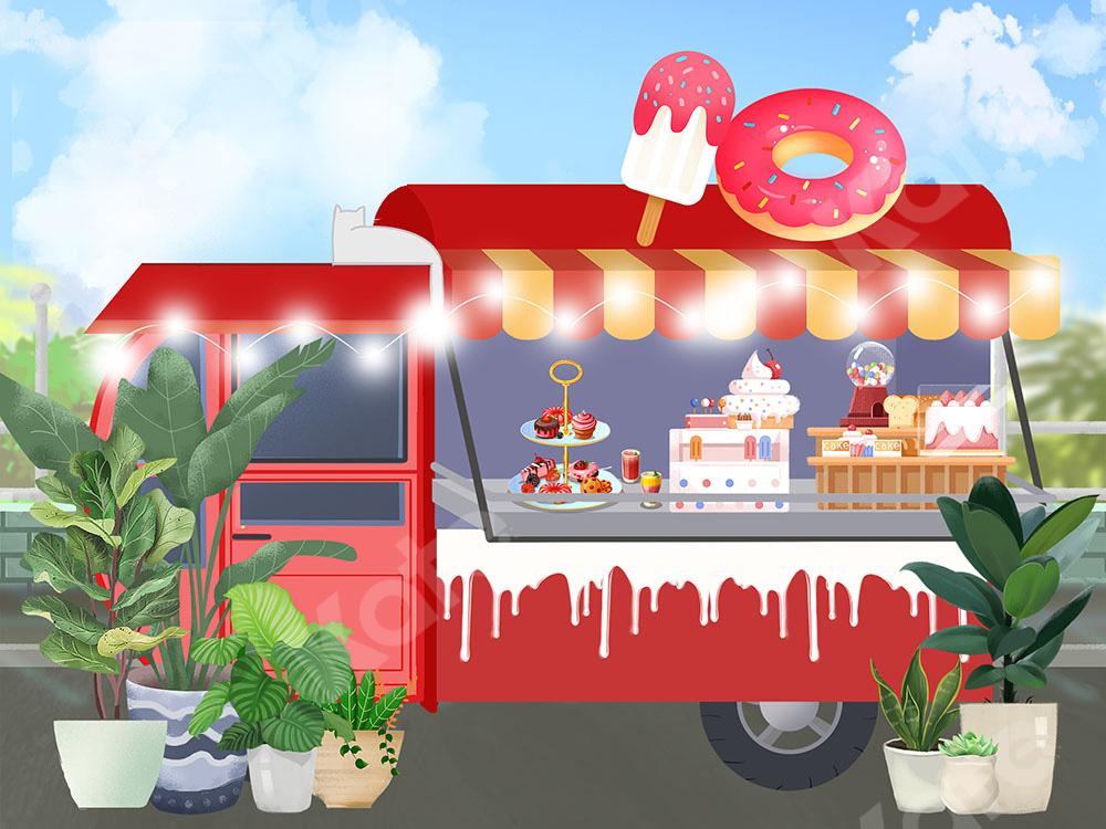 Kate Cake Ice Cream Truck Backdrop Designed by Chain Photography -UK