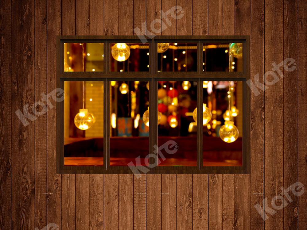 Kate Window Wood Christmas Backdrop Designed by Chain Photography -UK