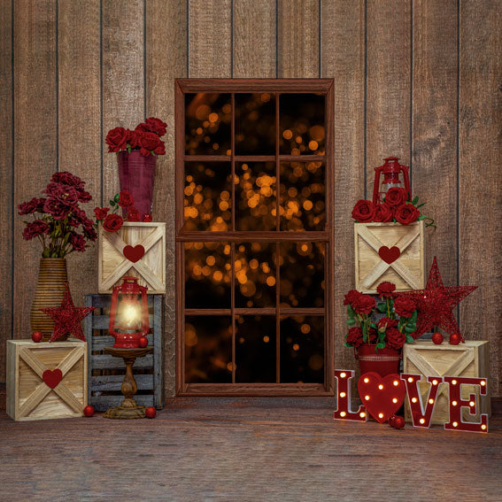 Kate Valentine's Day Love Window Backdrop Designed by Emetselch -UK