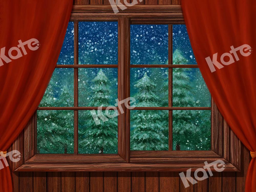 Kate Christmas Window Snow Night Backdrop Designed by Jia Chan Photography -UK