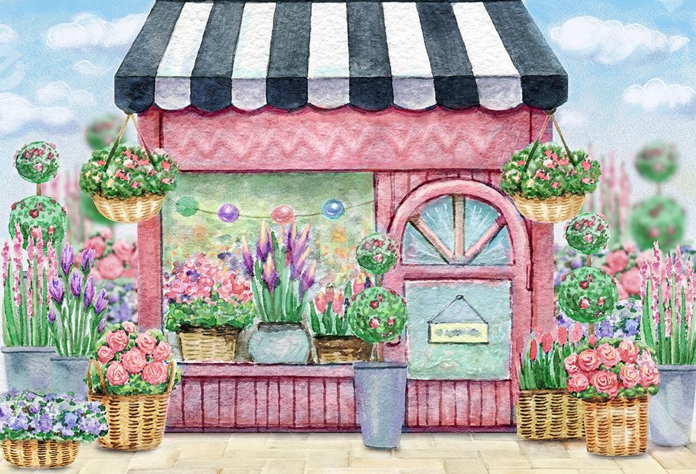 Kate Flower Shop Backdrop Pink for Cake Smash Designed by Jia Chan Photography -UK