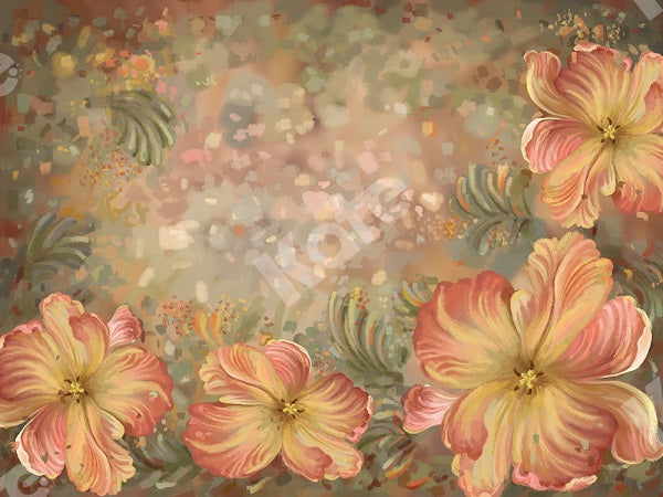 Kate Flower Backdrop Warm Tone for Photography Designed by Jia Chan Photography -UK