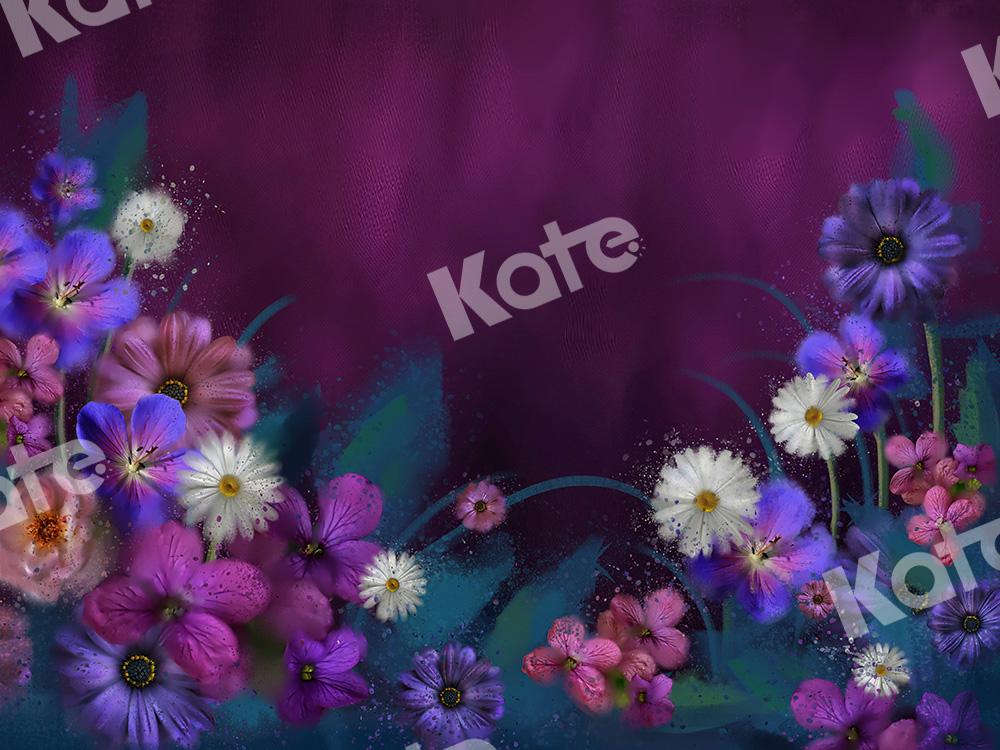 Kate Florals Backdrop Purple Blooms For Photography Designed by GQ -UK
