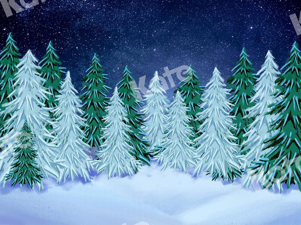 Kate Winter Backdrop Snow Forest Xmas Designed by GQ -UK