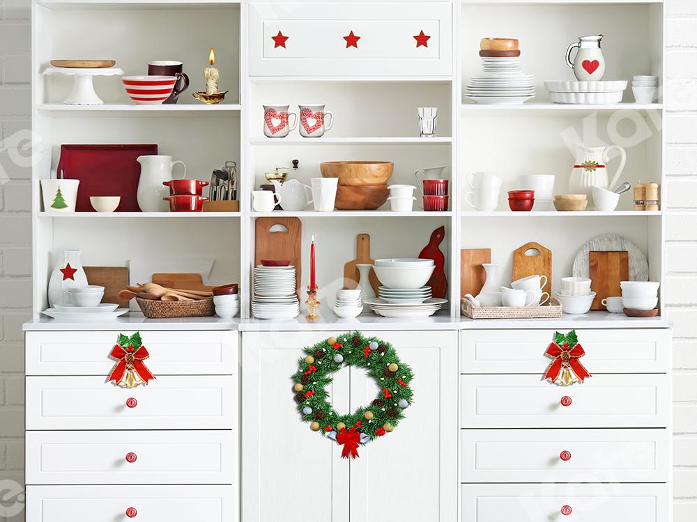 Kate Xmas Backdrop Christmas White Kitchen Designed by Emetselch -UK
