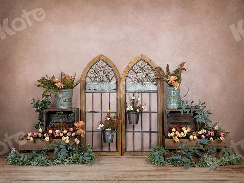 Kate Fall Florals Window Pink Backdrop Designed by Emetselch -UK