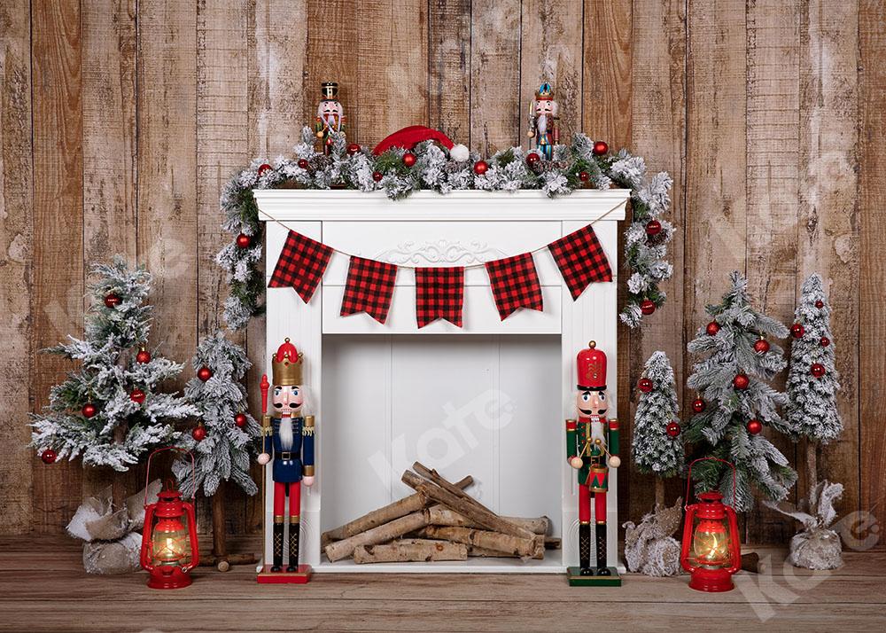 Kate Christmas Fireplace Wood Backdrop Designed by Emetselch -UK