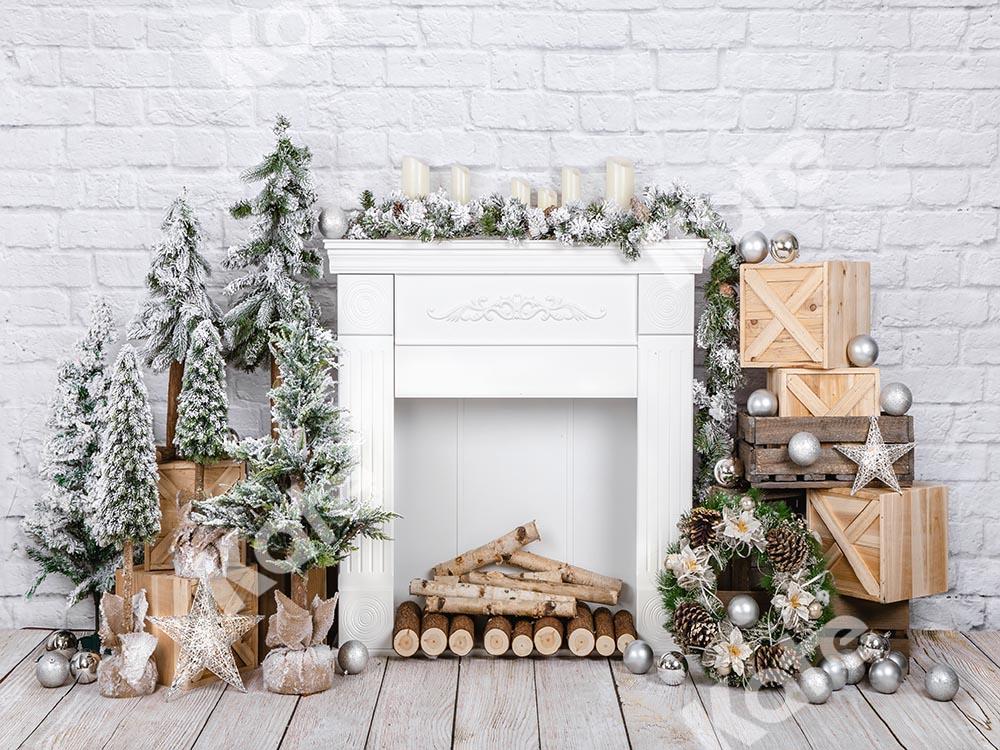 Kate Christmas Brick Fireplace Backdrop Designed by Emetselch -UK
