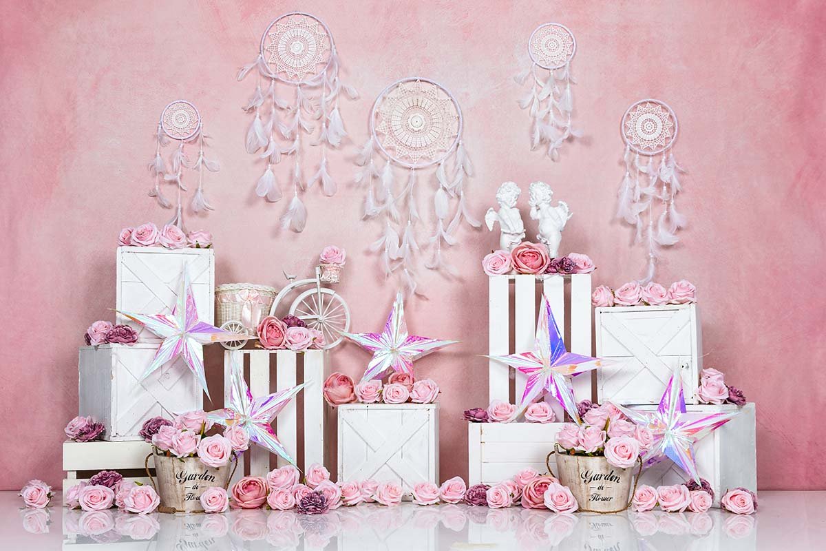 Kate Spring/valentine's Day Pink Boho Backdrop Designed by Emetselch -UK