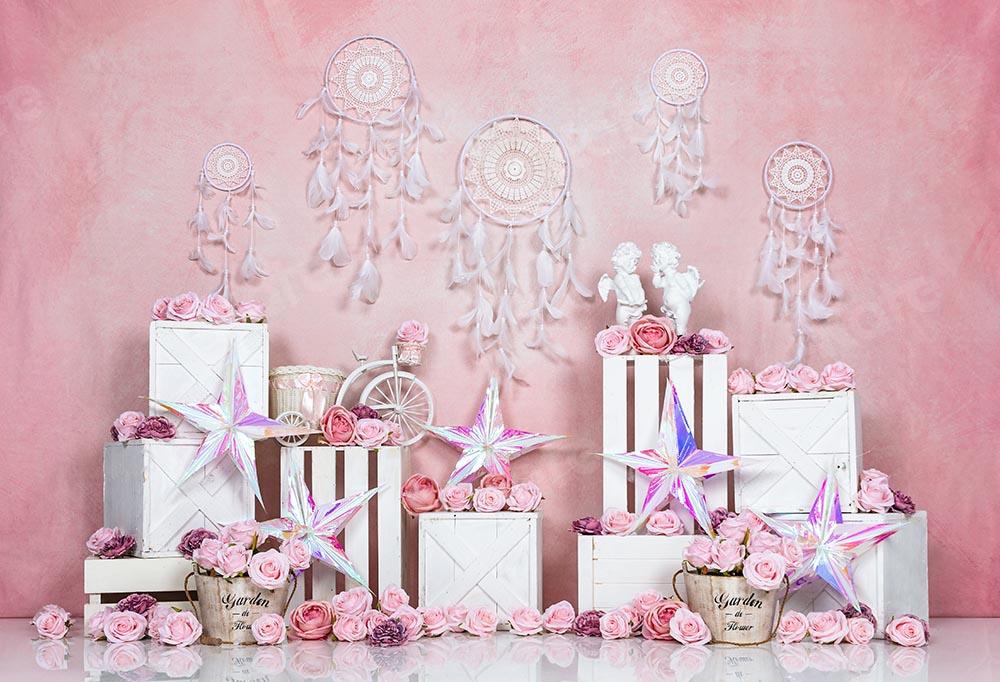 Kate Spring/valentine's Day Pink Boho Backdrop Designed by Emetselch -UK