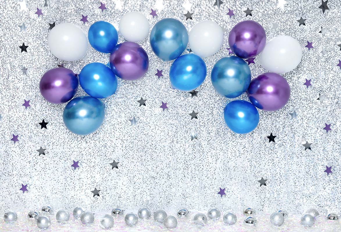 Kate Cake Smash Star Blue Balloons Backdrop Designed by Emetselch -UK