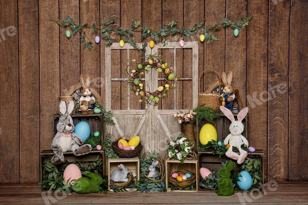 Kate Easter Bunny Egg Wood Door Backdrop Designed by Emetselch -UK