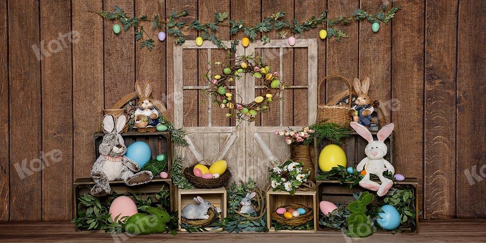 Kate Easter Bunny Egg Wood Door Backdrop Designed by Emetselch -UK