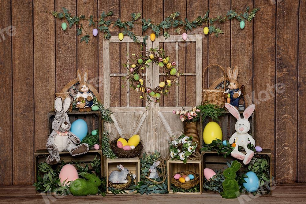 Kate Easter Bunny Egg Wood Door Backdrop Designed by Emetselch -UK